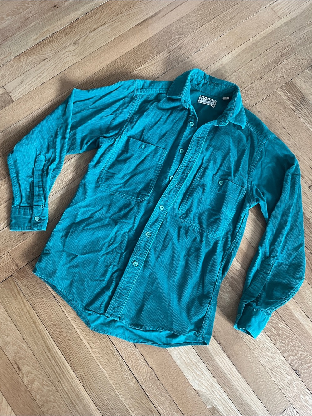 Teal Button-Up Corduroy Shirt